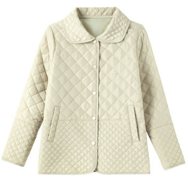 Зимняя короткая хлопковая куртка для женщин, новинка 2023, свободное квадратное пальто с лацканами, однотонная верхняя одежда, модное женское пальто с закрытыми пуговицами