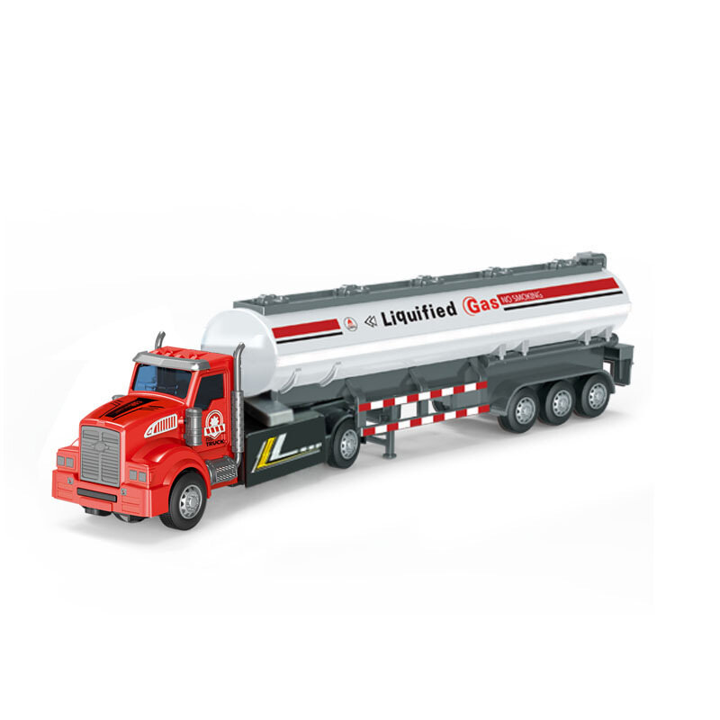 Mainan kendaraan teknik Pull-Back, paduan lokomotif transportasi truk tangki Model hadiah mainan anak-anak B187