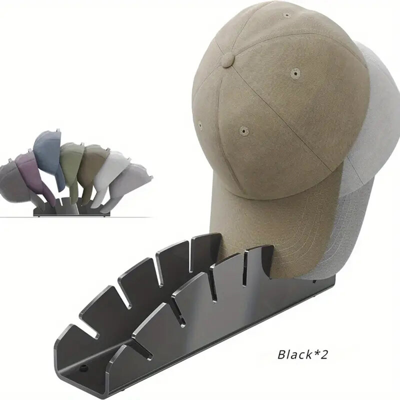 Soporte de exhibición curvado para gorras de béisbol, herramienta organizadora de sombreros de alta capacidad para guardarropa, hogar, 7 unidades