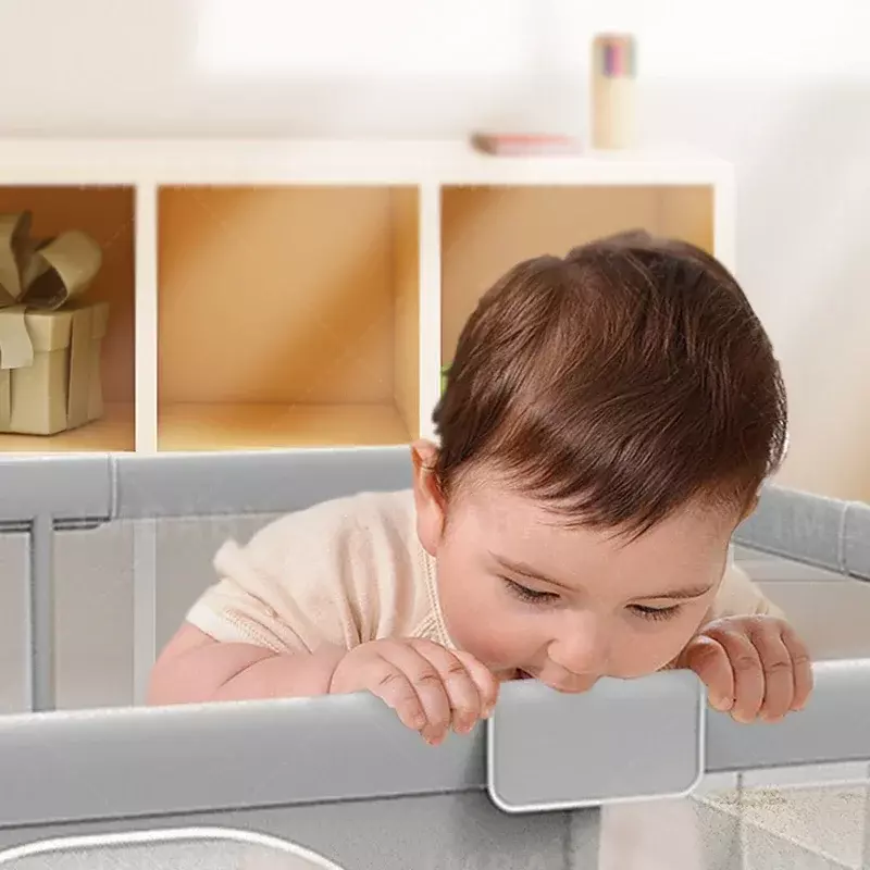 IMBABY-corral gris para bebé con ángulo de protección, parque infantil de calidad para gatear, valla de juego, corralito para niños