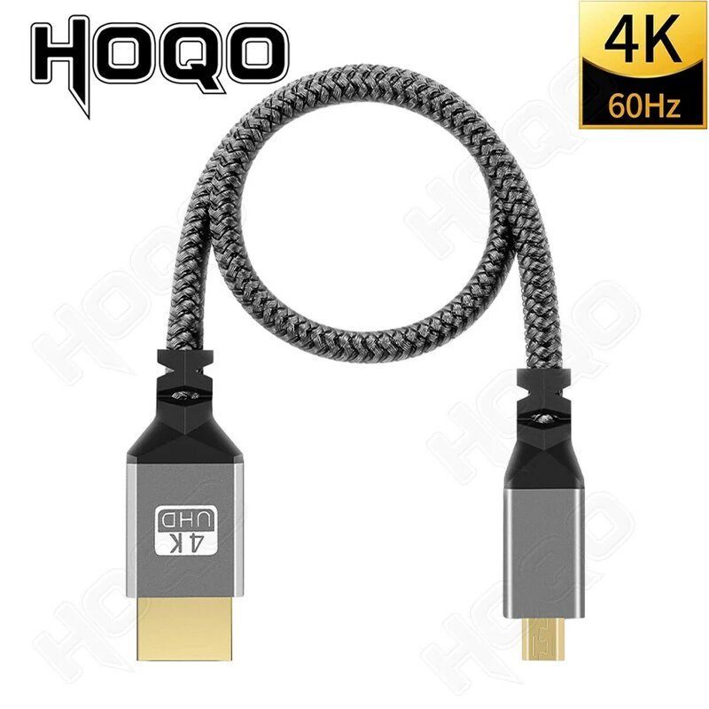 Nylon Braid HD 4K@60HZ V1.4 TPU HD 1080P Compatible Micro Mini to HDMI Extension Male Cable For Tablet PC TV Camera HDTV