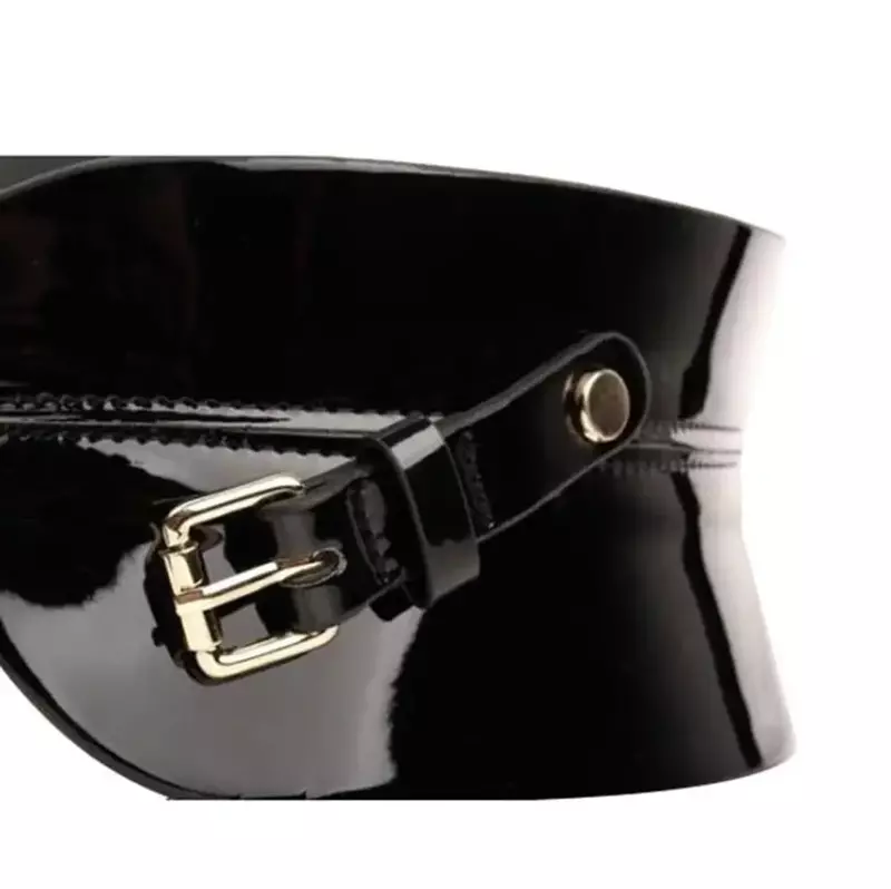 FCO222-abrigo Retro informal para mujer, cinturón decorativo de cuero negro, a la moda, nuevo diseño, 2024