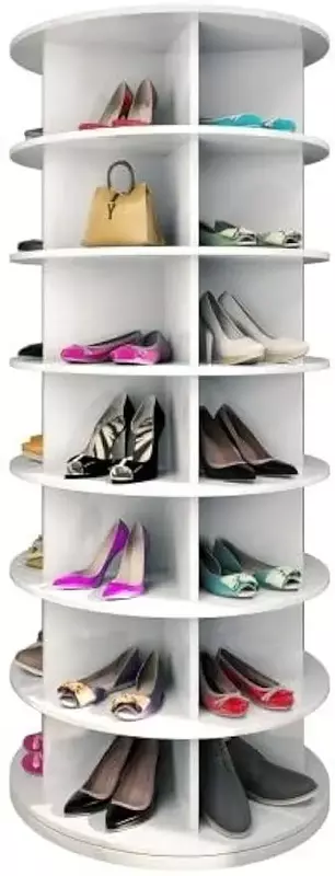 Вращающаяся стойка Weinstein для хранения обуви на 360 °, оригинальная вращающаяся стойка для обуви, оригинальная 7-уровневая стойка для обуви более 35 пар