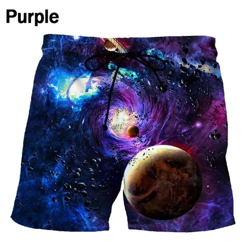 Pantalones cortos de Hip Hop para hombre, traje de baño con estampado 3D de galaxia espacial, deporte acuático, gimnasio, moda de verano