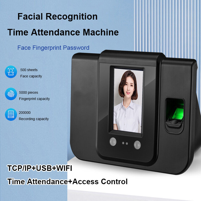 Máquina de asistencia de tiempo de huellas dactilares faciales SF380, portugués, español, inglés, multiidioma opcional