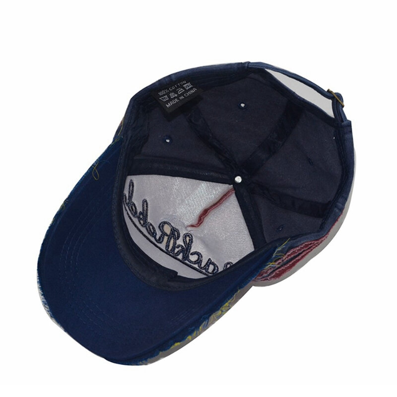 Sombrero de mezclilla lavada para hombre y mujer, gorra de béisbol con bordado de letras, ajustable, con visera deportiva, para verano