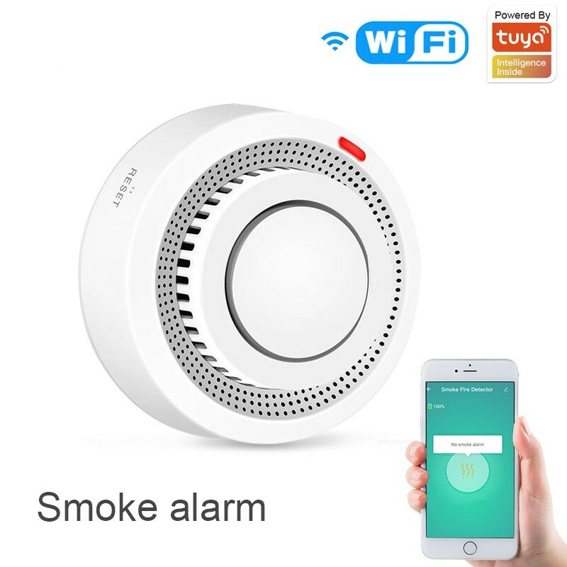 Tuya Zigbee WiFi rilevatore di fumo intelligente allarme protezione di sicurezza Smart Life Monitor remoto sensore ad alta sensibilità Smart Home