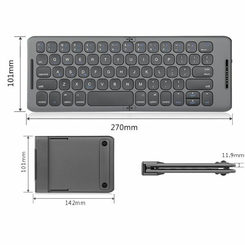 IFXLIFE Foldable Wireless Bluetooth Keyboard USB Type C for Windows Android Ios for Laptop Computer Tablet Pc Phone