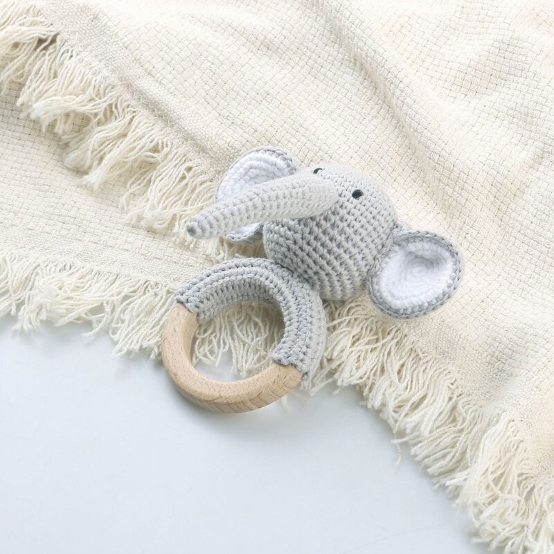 Ootdty-赤ちゃん用の木製歯がためリング,新生児用携帯電話用クレードル付きリング,さまざまな動物用の動物ブレスレット,1個