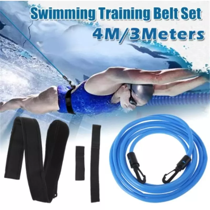 Correa elástica ajustable de entrenamiento para adulto y niño, cuerda elástica con cinturón de natación, cordón de seguridad para piscina, de 3 y 4m