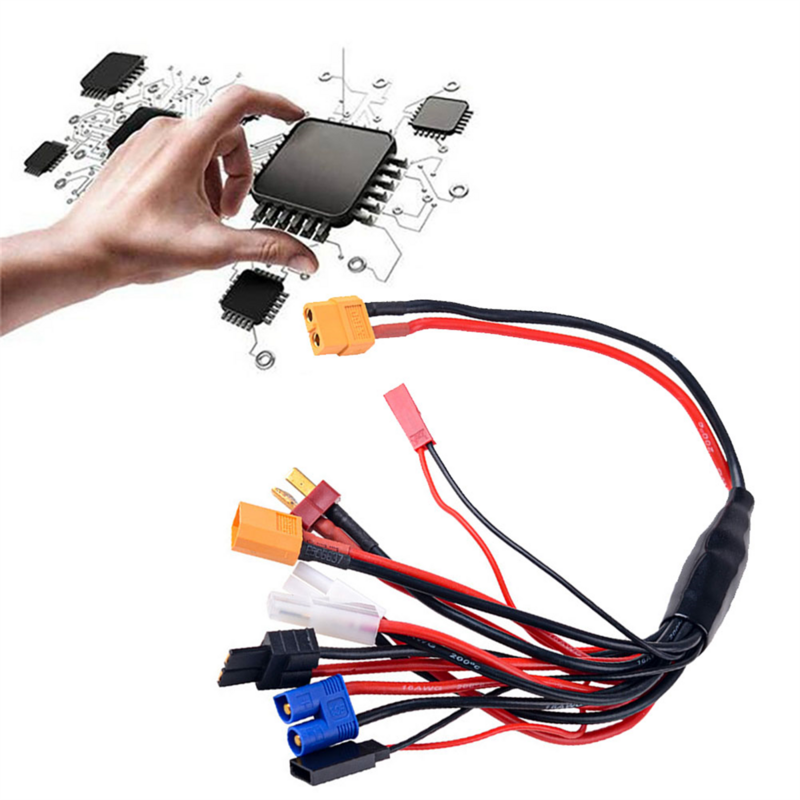 8 in 1 RC Lipo Battery Charger Splitter Cable Adapter Connector XT60 Plug to JST T Plug XT60 EC3 Futabas Tamiyas
