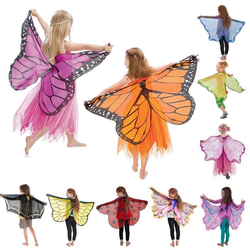 Halloween Cape Children's Christmas Butterfly Stage Costume Sweet Temperamental Elf Angel For Kids Holiday Party Decoration
