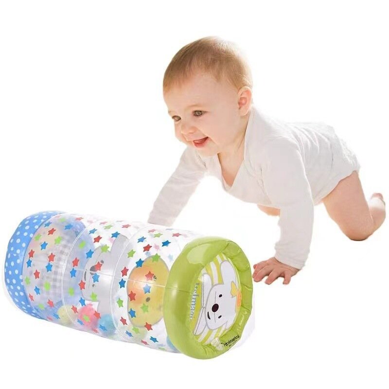 Giocattolo gonfiabile del rullo strisciante del bambino 6-12 mesi neonati Tummy Time sviluppo della palla in PVC giochi di Fitness giocattoli per l'apprendimento precoce