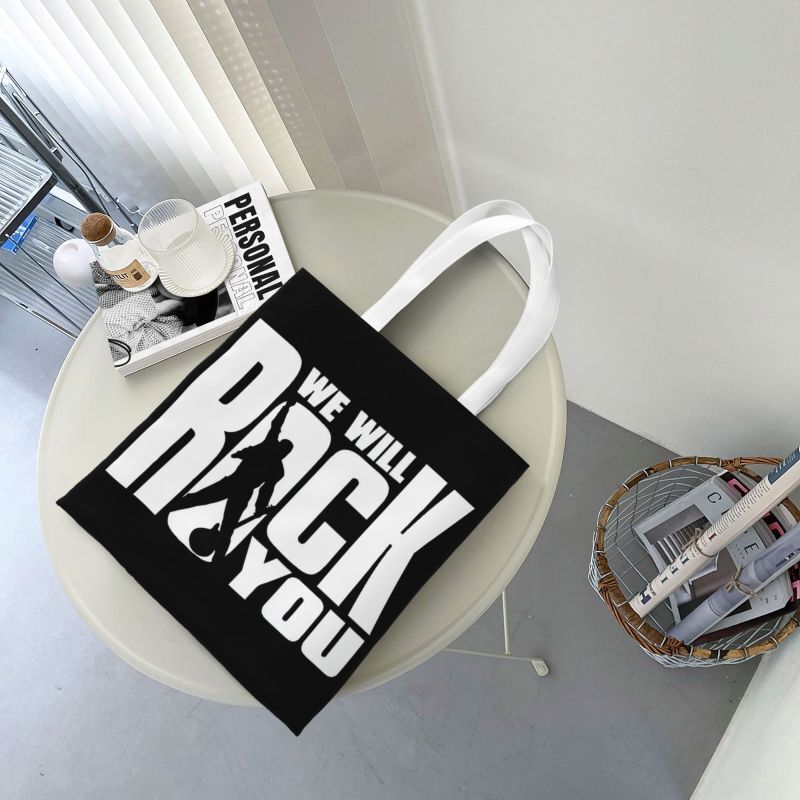 Rock Band Freddie Mercury Groceries Shopping Tote Bag Women British Singer Canvas Shopper Shoulder Bag Large Capacity Handbag