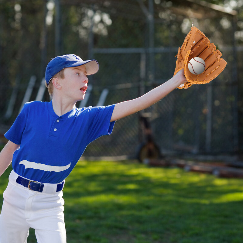 Guante de béisbol para deportes al aire libre, guantes de bateo de cuero PU, equipo de práctica de Softball, guante de competición de entrenamiento de béisbol para niños