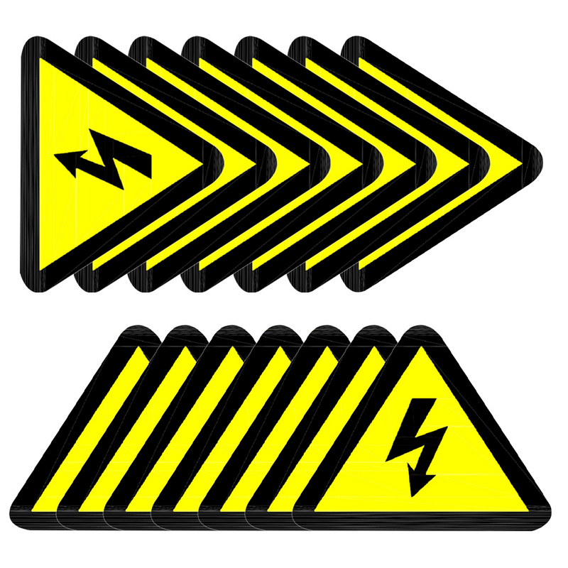 15 pz segnale di avvertimento Tag attenzione scosse elettriche attrezzature decalcomanie etichetta etichetta Applique indicatore pannello etichette