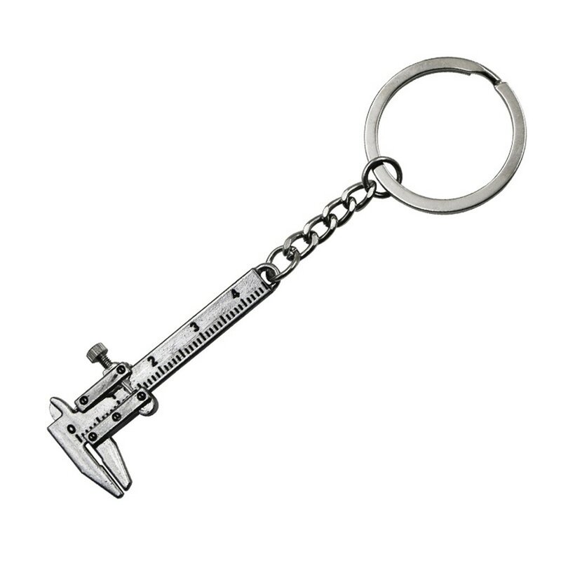 Переносная миниатюрная металлическая линейка 0-4 см, линейка с нониусом, брелок для ключей, подвижная линейка с нониусом, модель, брелок для ключей, креативный подарок