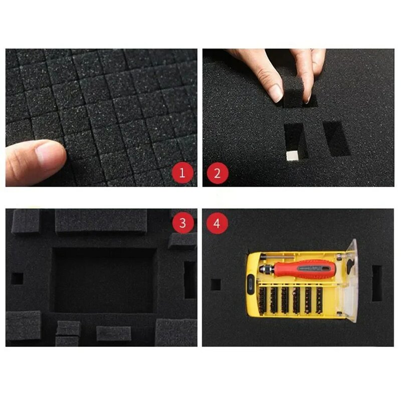 Tool Box Built-in Black Foam Sheets Foam Pre-cut Inserts Express Anti-fall Device Delivery Inserts Packing Supply for Tool Case