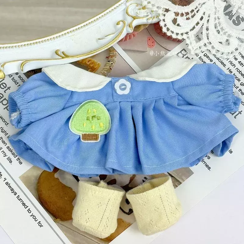 Хлопковая одежда для кукол 20 см, милое платье, комплект без плюшевых игрушек, пальто, носки, ботинки, комбинезон