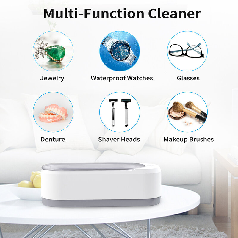 KUNPHY-Ultrasonic Jóias Cleaner, Óculos e Relógios Máquina De Limpeza, Profissional