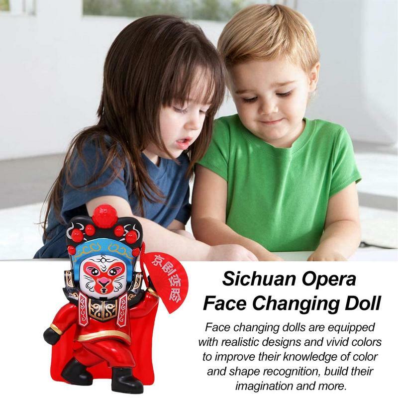 Change Face Doll Panda Doll Figures With 4-Style Face Changable Cute And Fun Panda Toy Statues For Home Decor For Chinese