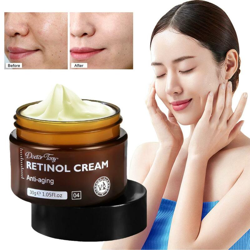 Crema Facial de Retinol para mujer, antienvejecimiento, elimina las arrugas, reafirmante, Lifting, blanqueador, brillo, hidratante, cuidado de la piel Facial, 30g