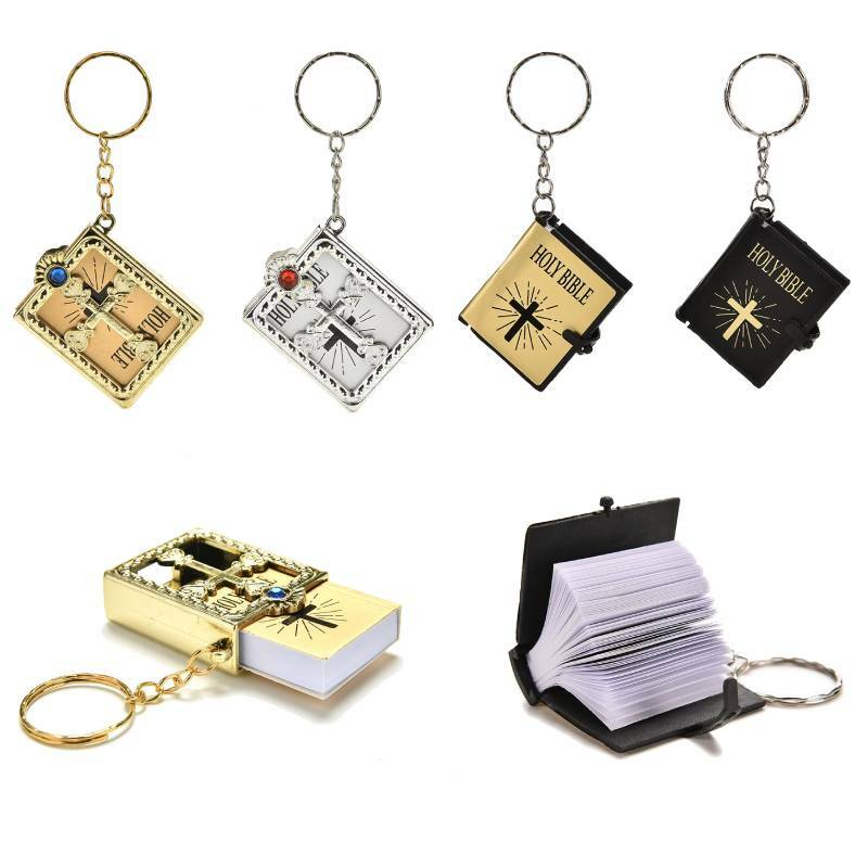 سلسلة مفاتيح صغيرة من الكتاب المقدس ، سلسلة مفاتيح من الورق المصغر الإنجليزي ، غطاء روحي للمسيحي المسيحي ، هدية ، 1
