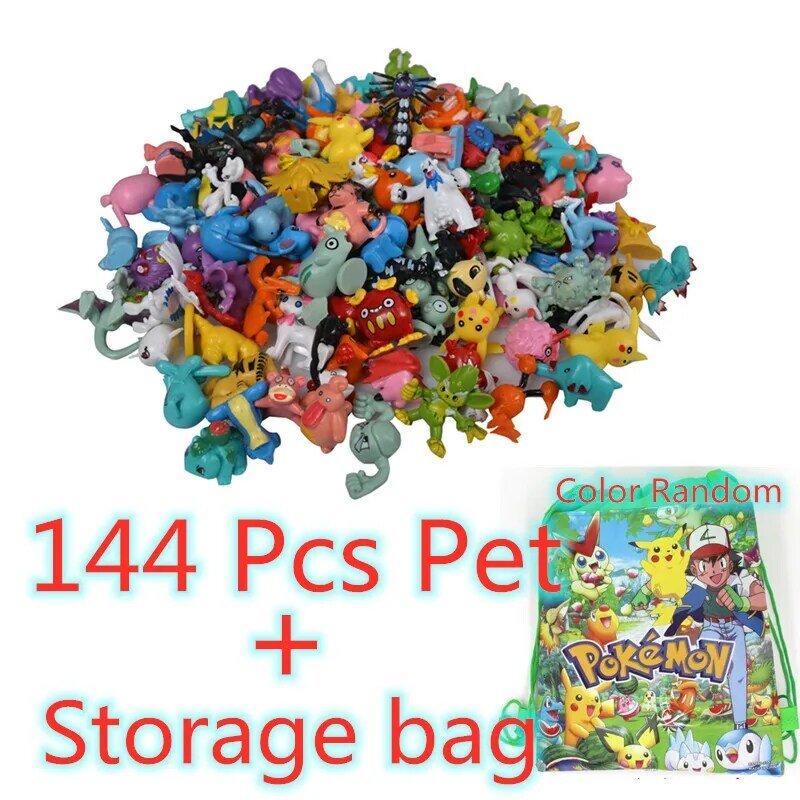 Figurines Pokemon de Style Pikachu, jouets de collection, modèle d'action, décoration ornementale, cadeau de noël pour enfants, 144