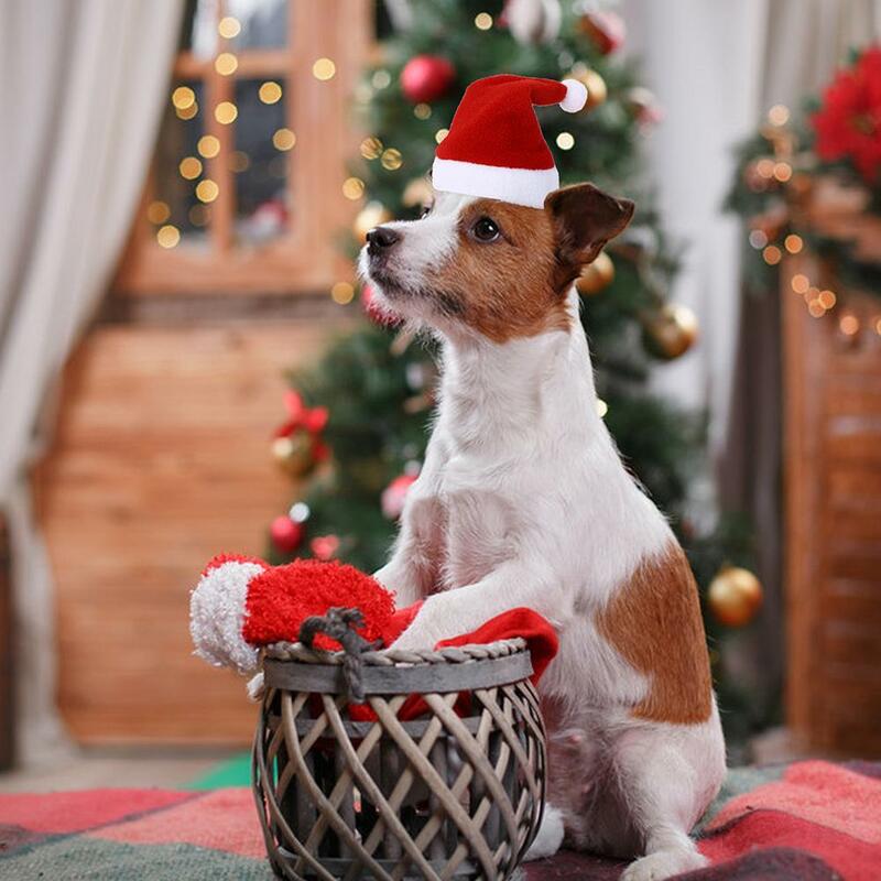 Sombrero de Navidad a rayas para mascotas, sombrero Multicolor para gatos y perros, gorros para mascotas, decoración de fiesta de navidad