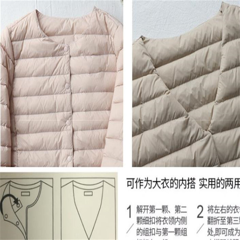 여성용 싱글 브레스트 빅 사이즈 다운 코트, 따뜻한 가벼운 얇은 화이트 덕 다운 재킷, 여성용 미디 롱 파카 아우터, 가을 겨울