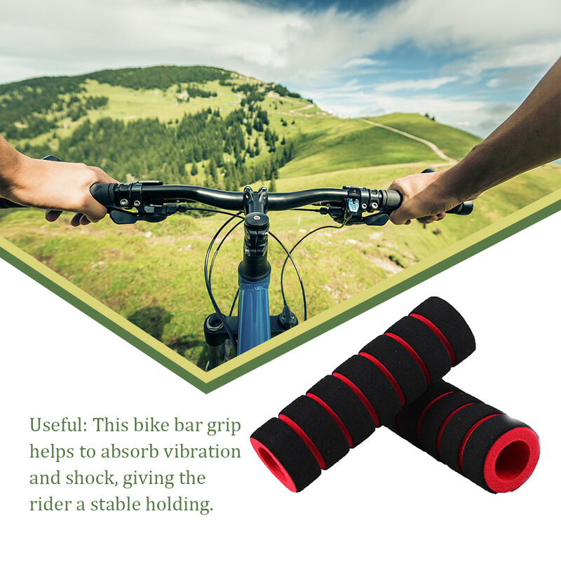2Pcs Bicycle Grips MTB Sponge Handlebar Cover Grips Anti-skid Shock-absorbing Soft Bike Grips Ultraight Cycling Handlebar Sleeve