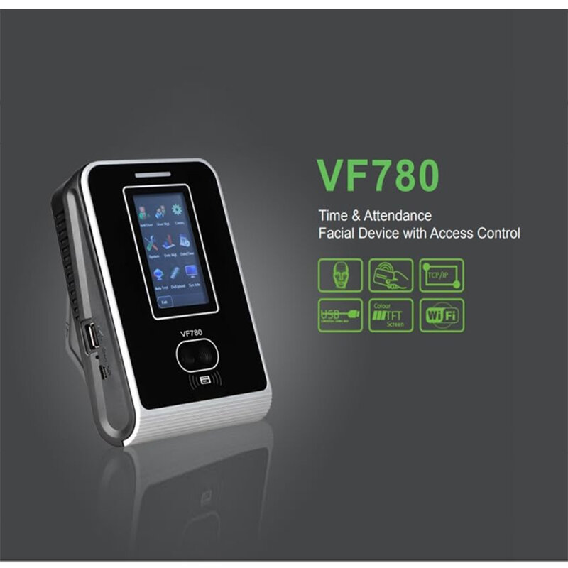 Terminal de identificación facial multifunción VF780, control de tiempo, asistencia y acceso