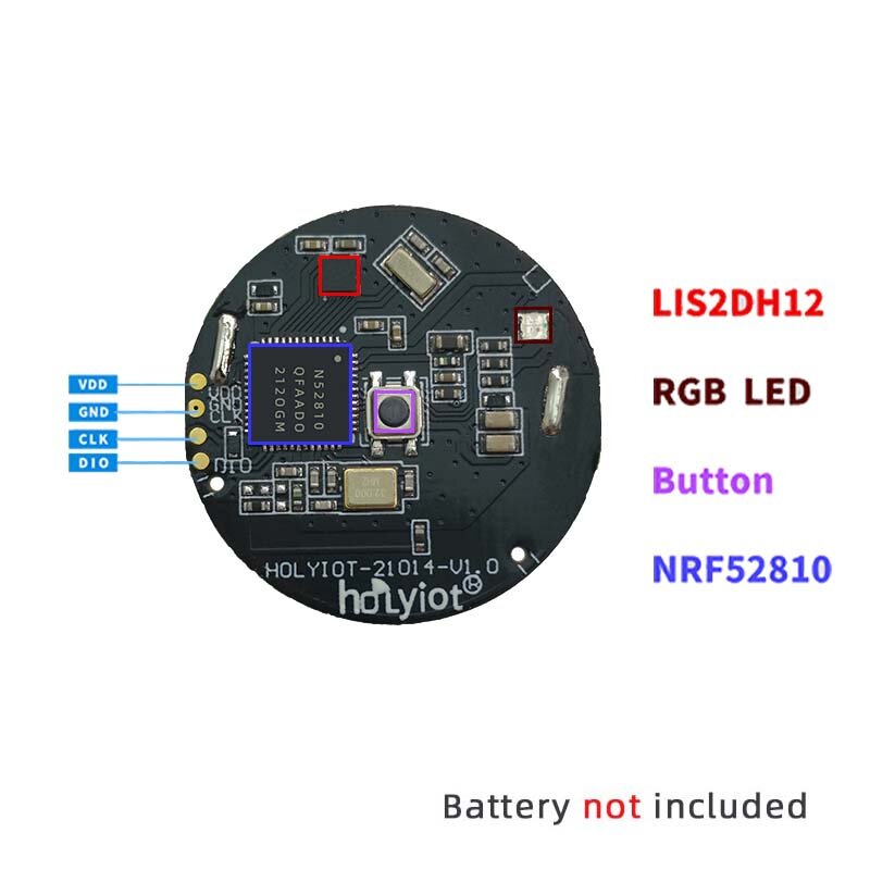 Holyiot NRF52810 Đèn Hiệu Thẻ Với Cảm Biến Gia Tốc BLE Bluetooth 5.0 Tiêu Thụ Điện Năng Thấp Module Eddystone Ibeacon
