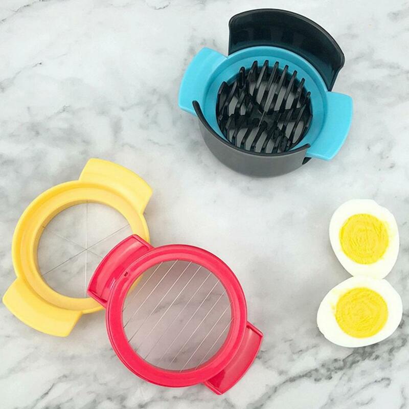 Cortador de ovo útil reutilizável aperto confortável 3-em-1 fio de metal mini ovo slicer cozinha ferramentas suprimentos