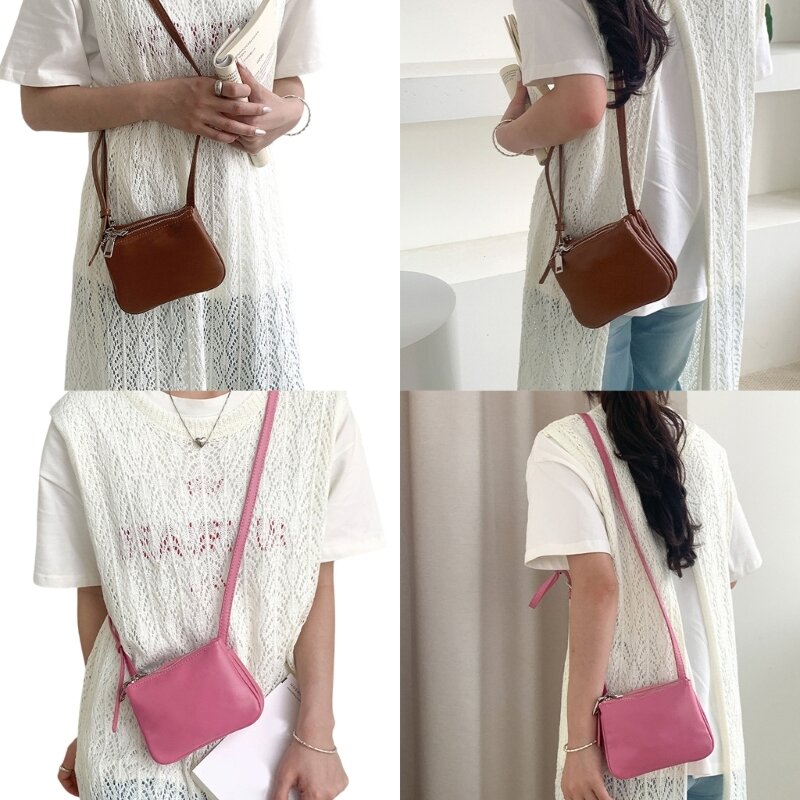 Women Crossbody Bag Phone Pouches PU Leather Shoulder Purse Lightweight Sling Bag Suitable for Various Occasion