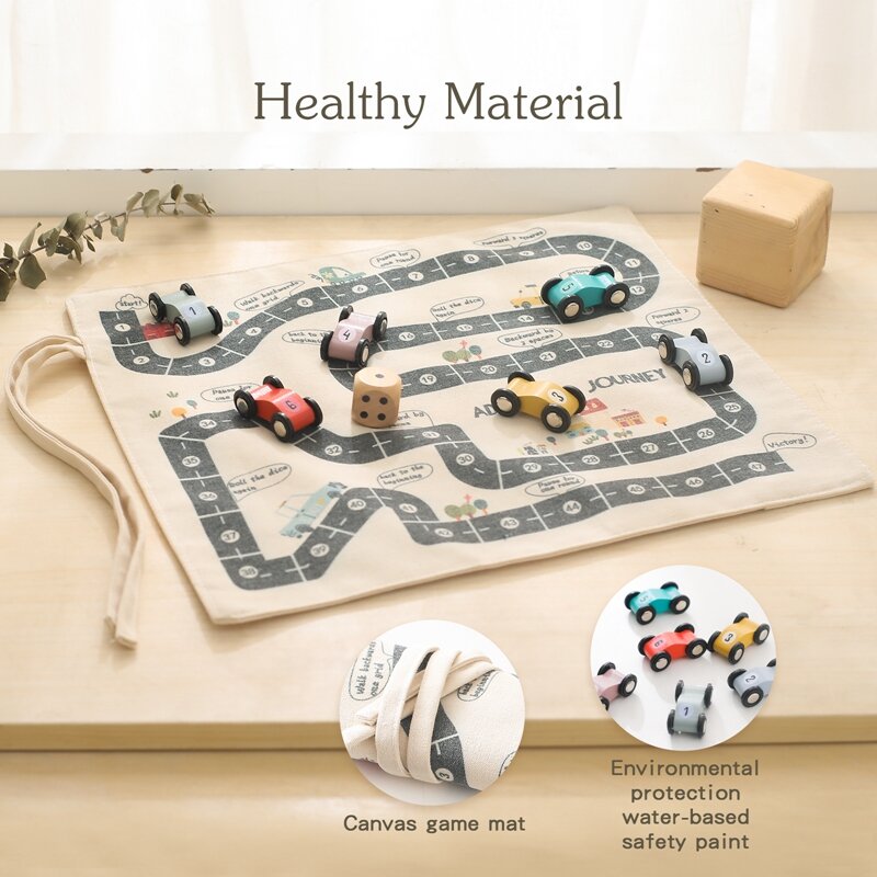 Children's Montessori Traffic Toy 35*31 CM Baby City Traffic Road Map Game Wooden Car Educational Toy Gift Cartoon City Kid Game