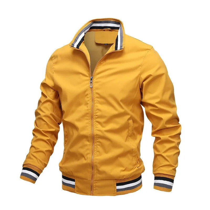 Spring and autumn business jacket, men's trendy contrasting color jacket, casual waterproof, sun protection, casual sports jacke