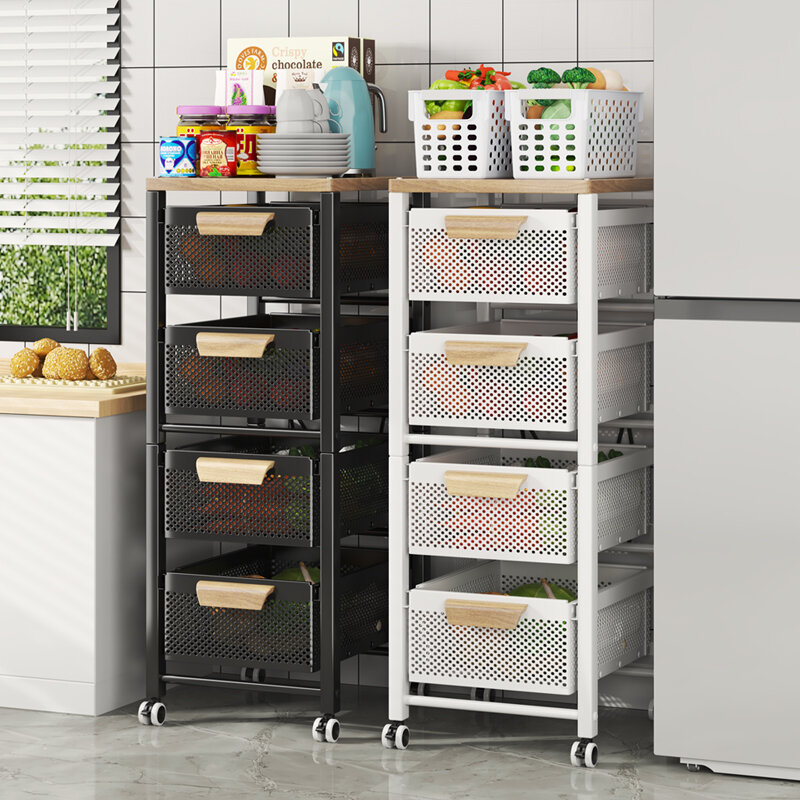 Cesta apilable de Metal para cocina, soporte de almacenamiento de 2/3/4/5/6 niveles, organizador de aperitivos, frutas y verduras, para el hogar