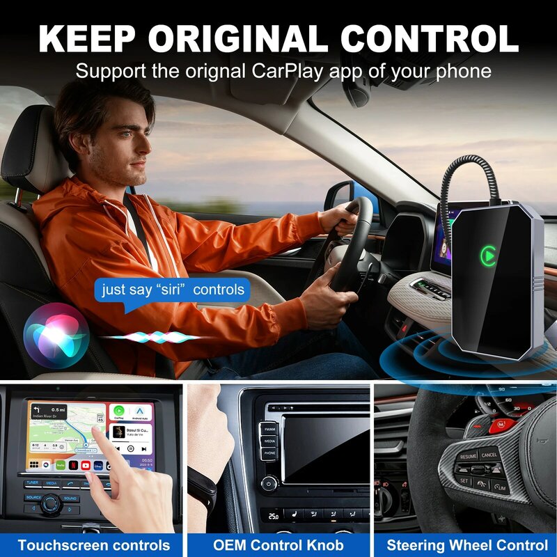 Adaptateur sans fil CarPlay Android Auto, Smart Mini Box, Plug matchs Play, WiFi, Rapide, Allergique, Universel, Nissan, HYUNDAI, Kia