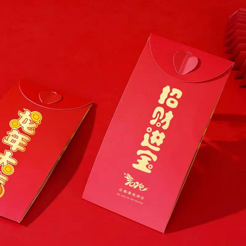 Enveloppe Rouge Porte-Bonheur du Nouvel An, Symdains de l'Année du Dragon 2024, Enveloppes de Poche d'Argent, Cadeau, 1 Pièce