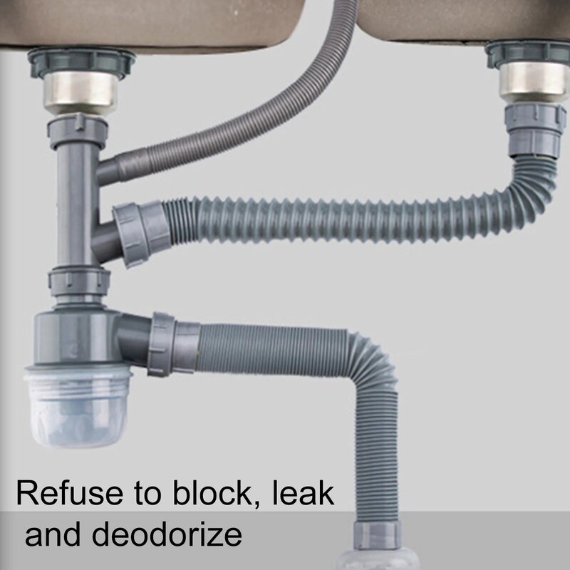 Kitchen Sink Deodorization Sink Drain Hose Drain Filter Double Single Tank for Wash Basin Bathroom Sewer Accessorie Magic Basket