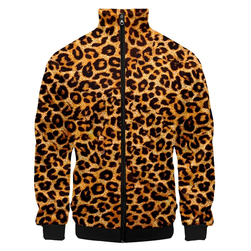 Leopard Print Zipper abbigliamento felpe giacche stampate in 3D per uomo abbigliamento donna Harajuku Fashion Trendy Coat Jacket y2k Tops