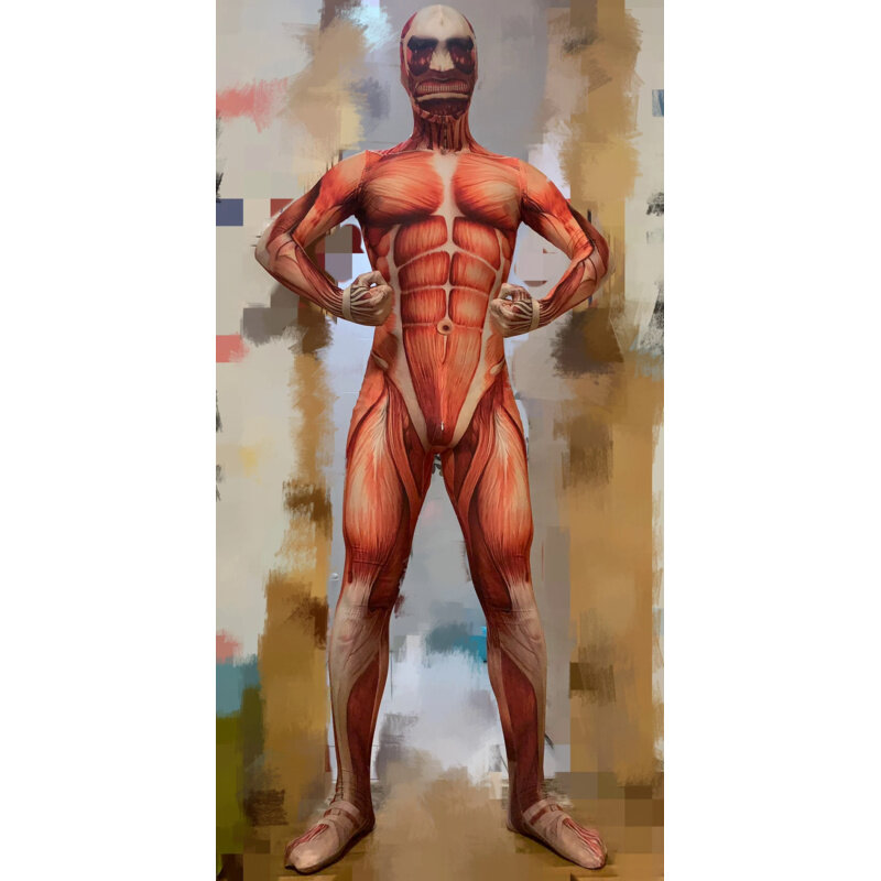 Costume d'attaque de héros Colossal Smile pour adultes et enfants, olympiques de cosplay pour hommes et garçons, costume de batterie d'Halloween Zentai