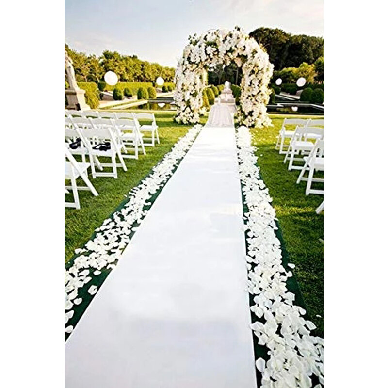 Tapis blanc de grande surface, tapis d'allée de mariage, exposition de mariage, cérémonie, jetable, vente en gros, tapis d'escalier antidérapant