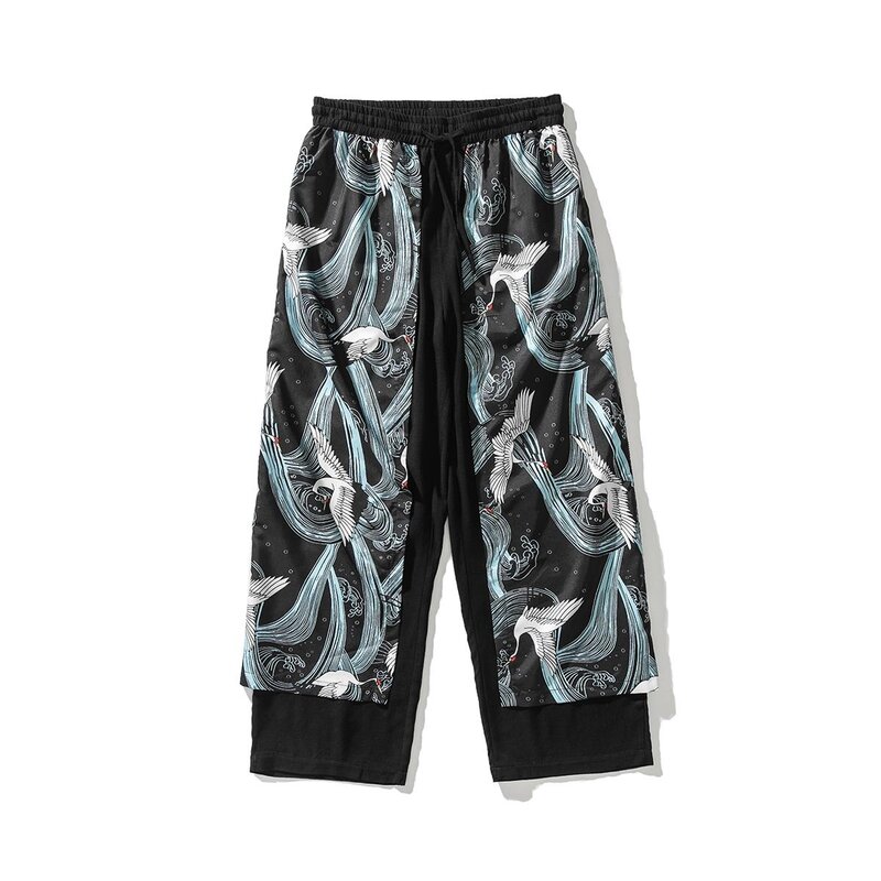 Брюки-султанки мужские с эластичным поясом, повседневные спортивные штаны для бега, хлопковые льняные брюки с широкими штанинами, брюки для мужчин и женщин, уличная одежда