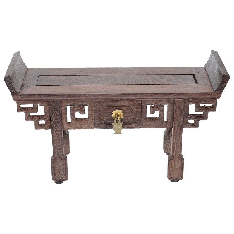 Pajangan kayu berdiri kecil teko dasar kayu Bonsai alas kerajinan tradisional pajangan berdiri dasar kayu vas Oriental