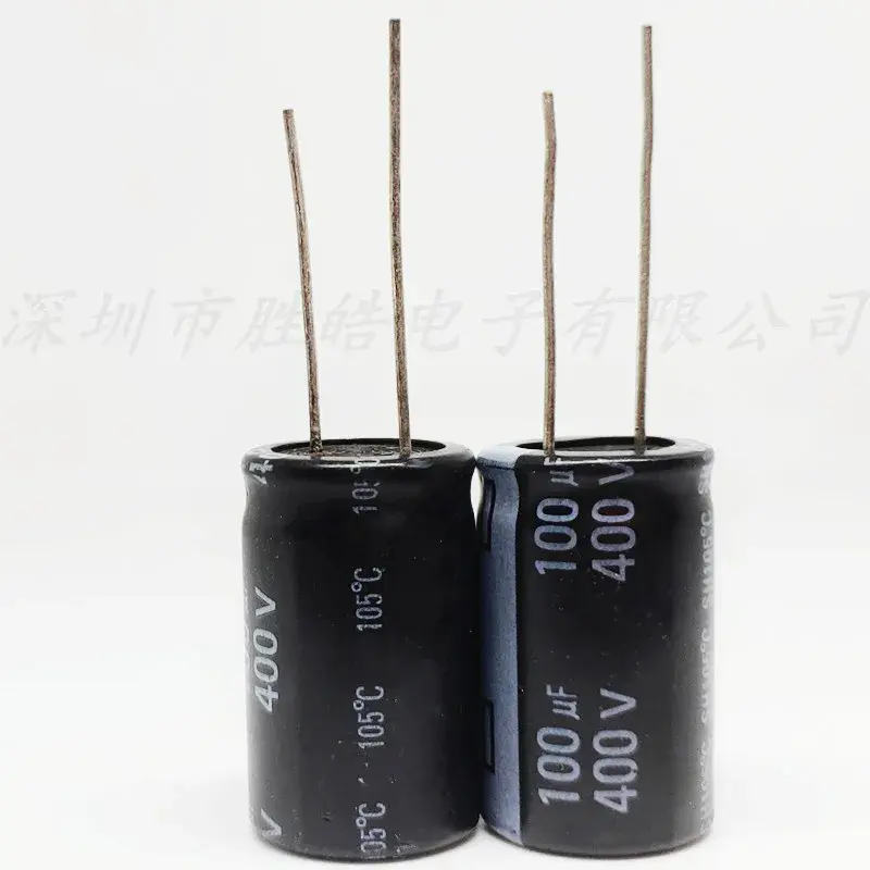 （5PCS)  400V100UF  Volume：18x30mm  400V100UF   Aluminum Electrolytic Capacitor