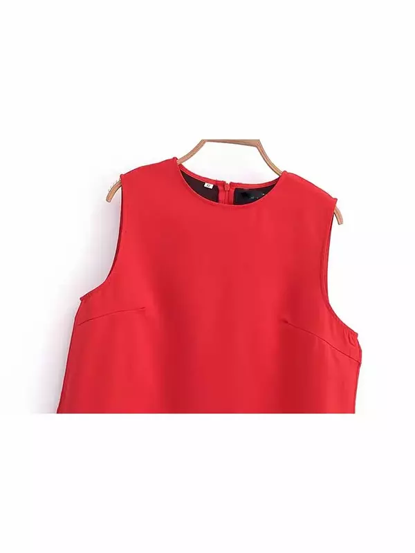 Женское мини-платье с боковым карманом, повседневное винтажное платье с круглым вырезом и молнией сбоку, новинка 2024