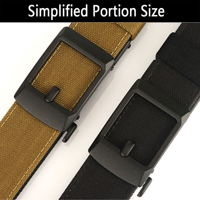 TUSHI Tactical Belt Metal Automatic Buckle Hard Military Belt Double Layer Thickened Hanging Gun Belt For Men Outdoor Waistband