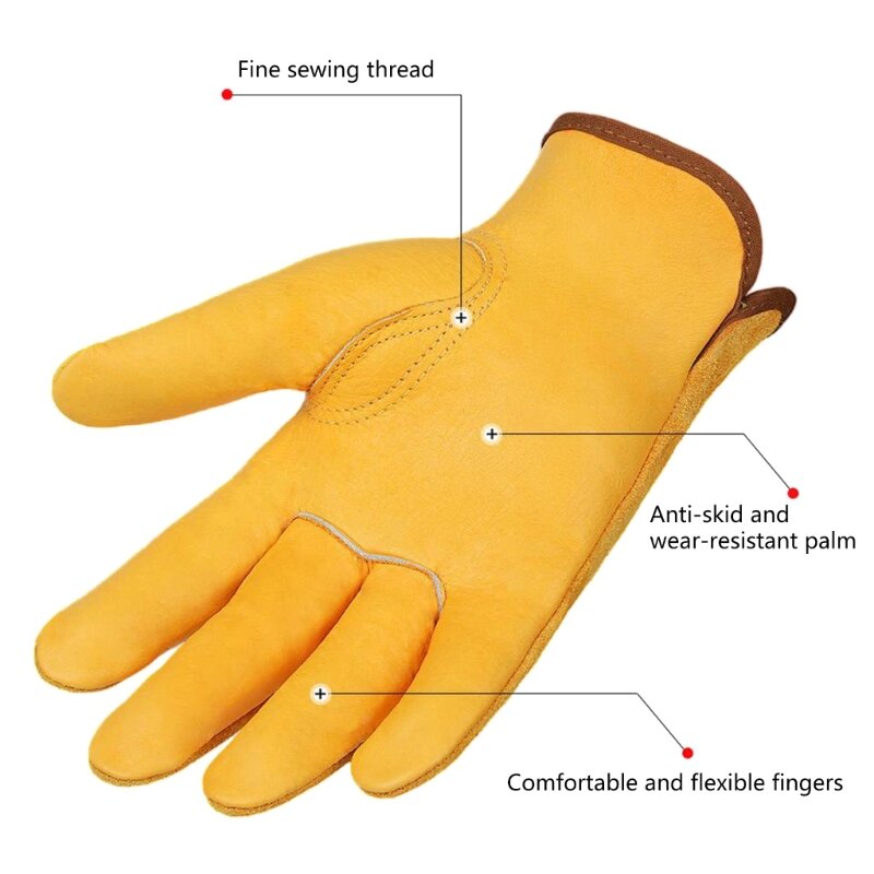 Găng tay làm vườn Găng tay da chống gai bền và bảo vệ có độ bám chắc chắn cho nam và nữ